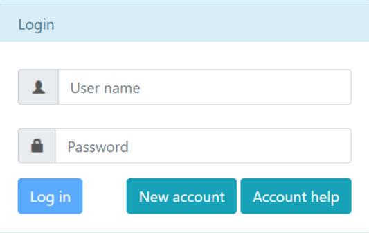 Login window with user name and password boxes. This window has different styling than the Sign in window previously shown.