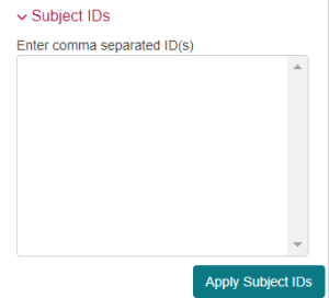 Subject IDs text box